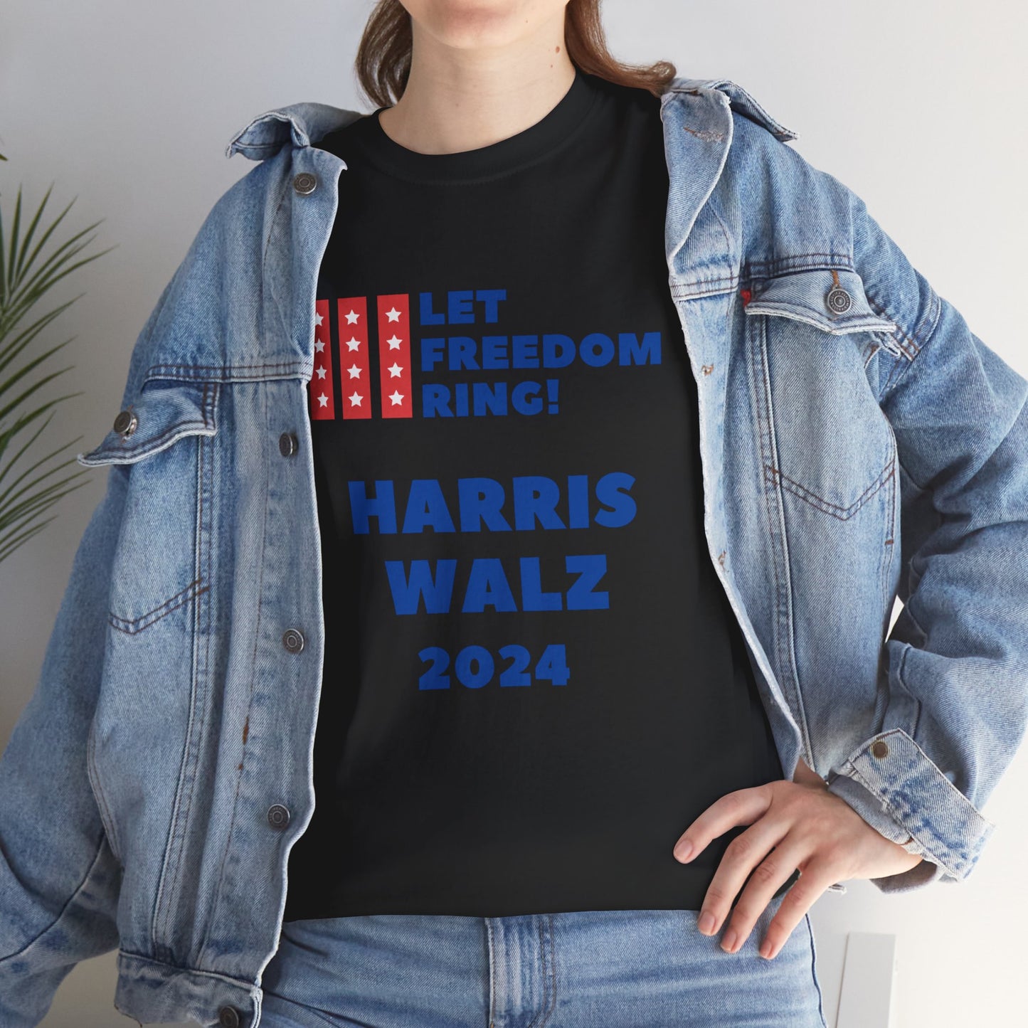 Let Freedom Ring Harris Walz 2024 - Unisex Heavy Cotton Tee