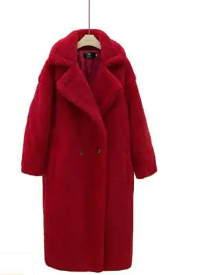 Long Winter Cashmere Lamb Winter Coat